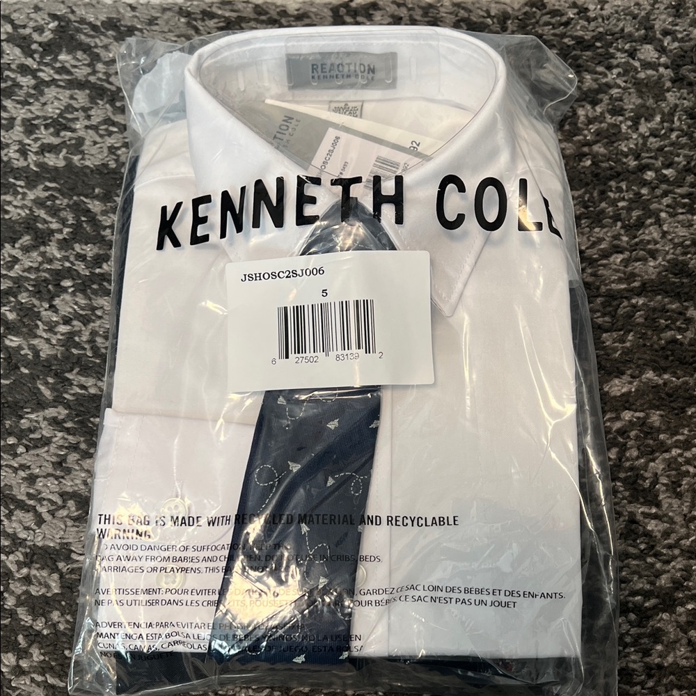Kenneth Cole Reaction boys’ dresswear (pants, shirt, tie) set, size 5 NWT!
